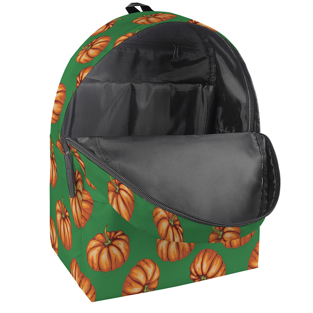 Green Pumpkin Pattern Print Backpack