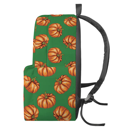 Green Pumpkin Pattern Print Backpack