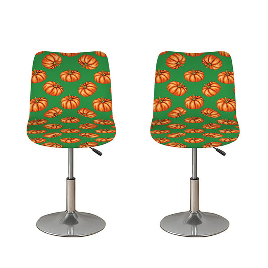 Green Pumpkin Pattern Print Bar Stool Covers