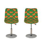 Green Pumpkin Pattern Print Bar Stool Covers