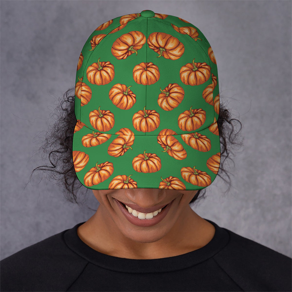 Green Pumpkin Pattern Print Baseball Cap