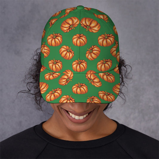 Green Pumpkin Pattern Print Baseball Cap