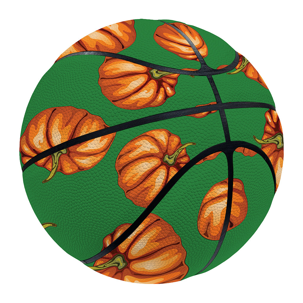 Green Pumpkin Pattern Print Basketball
