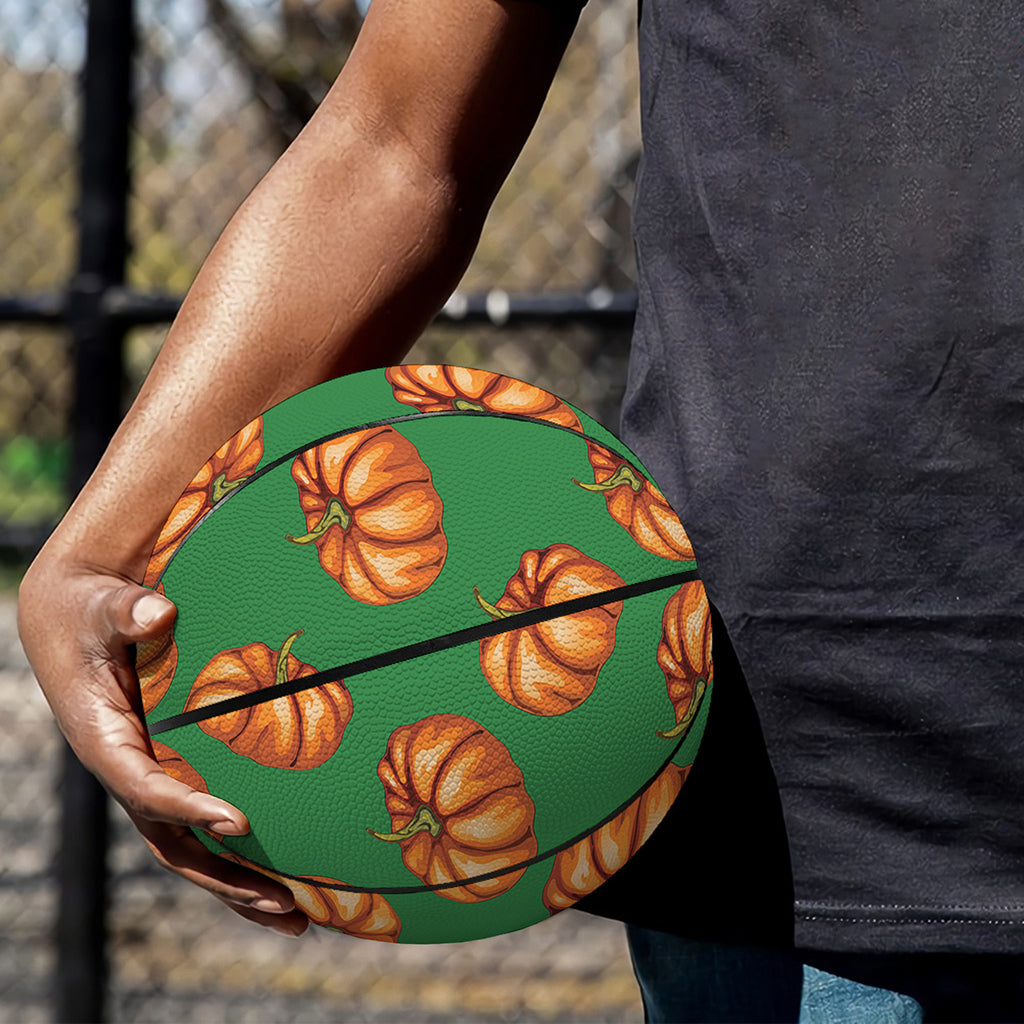 Green Pumpkin Pattern Print Basketball