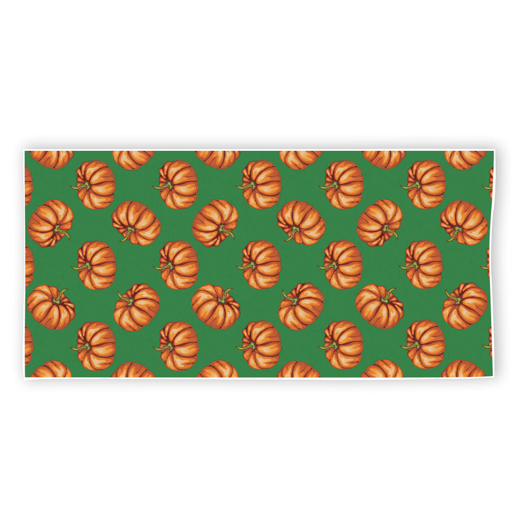 Green Pumpkin Pattern Print Beach Towel