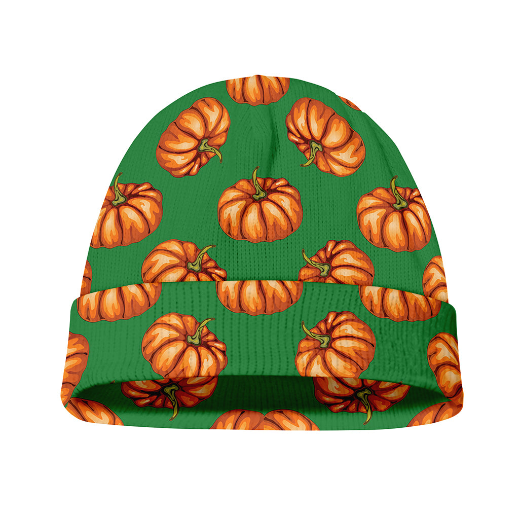 Green Pumpkin Pattern Print Beanie