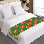Green Pumpkin Pattern Print Bed Runner
