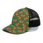 Green Pumpkin Pattern Print Black Mesh Trucker Cap