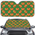 Green Pumpkin Pattern Print Car Windshield Sun Shade