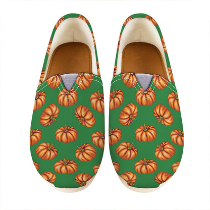 Green Pumpkin Pattern Print Casual Shoes