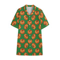 Green Pumpkin Pattern Print Cotton Hawaiian Shirt