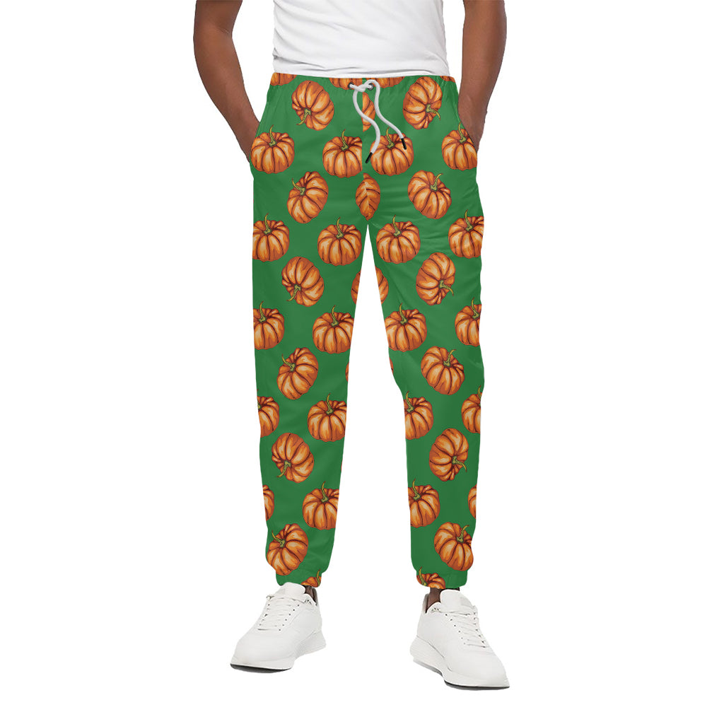 Green Pumpkin Pattern Print Cotton Pants