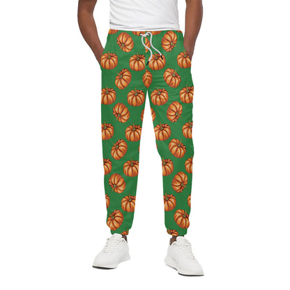 Green Pumpkin Pattern Print Cotton Pants