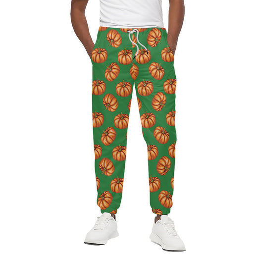 Green Pumpkin Pattern Print Cotton Pants