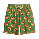 Green Pumpkin Pattern Print Cotton Shorts