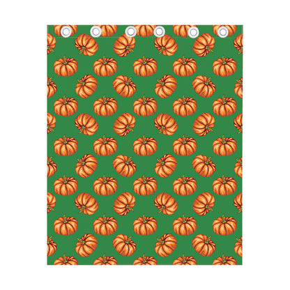 Green Pumpkin Pattern Print Curtain