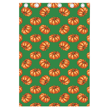 Green Pumpkin Pattern Print Curtain