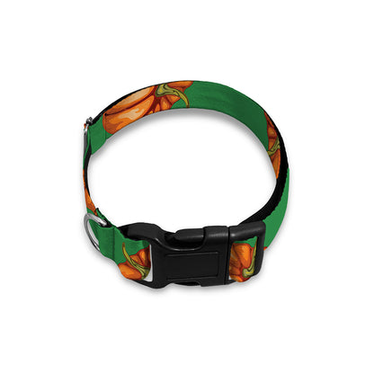 Green Pumpkin Pattern Print Dog Collar