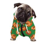 Green Pumpkin Pattern Print Dog Zip Up Hoodie