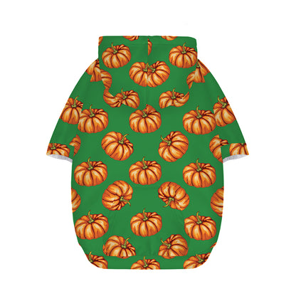 Green Pumpkin Pattern Print Dog Zip Up Hoodie