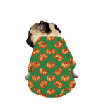 Green Pumpkin Pattern Print Dog Zip Up Jacket
