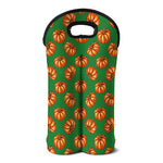 Green Pumpkin Pattern Print Double Neoprene Wine Tote