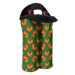 Green Pumpkin Pattern Print Double Neoprene Wine Tote
