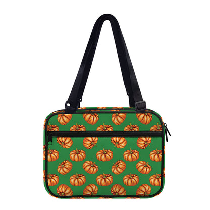 Green Pumpkin Pattern Print Double Strap Bible Bag