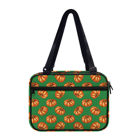 Green Pumpkin Pattern Print Double Strap Bible Bag