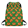 Green Pumpkin Pattern Print Drawstring Backpack