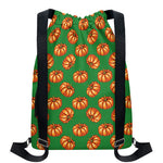 Green Pumpkin Pattern Print Drawstring Backpack