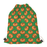 Green Pumpkin Pattern Print Drawstring Bag