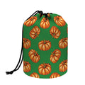 Green Pumpkin Pattern Print Drawstring Makeup Bag
