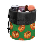 Green Pumpkin Pattern Print Drawstring Makeup Bag