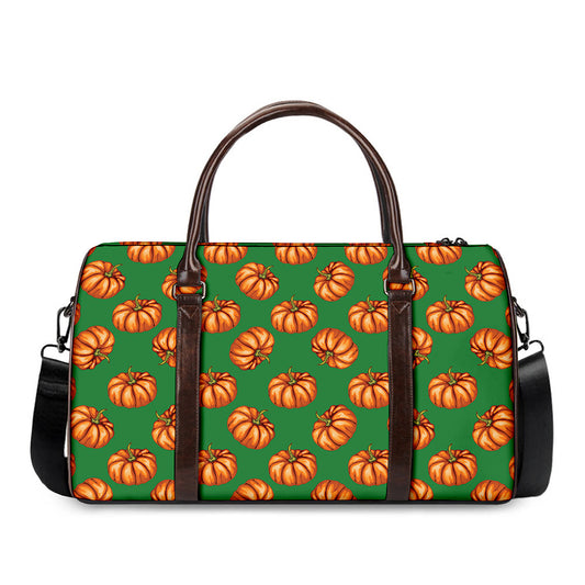Green Pumpkin Pattern Print Duffle Bag