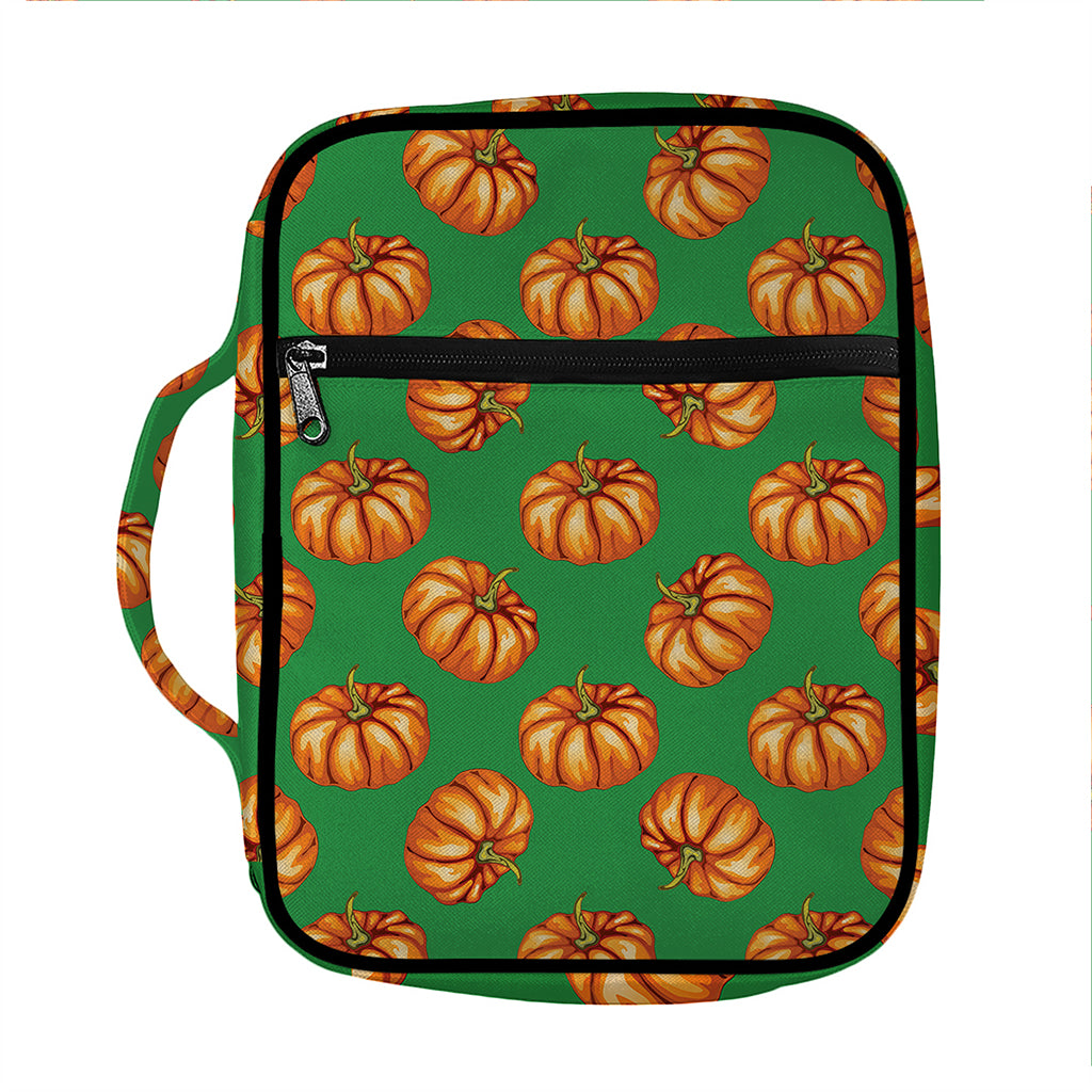 Green Pumpkin Pattern Print Front Pocket Bible Bag