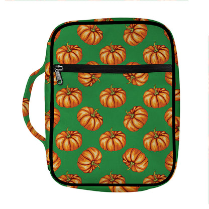 Green Pumpkin Pattern Print Front Pocket Bible Bag
