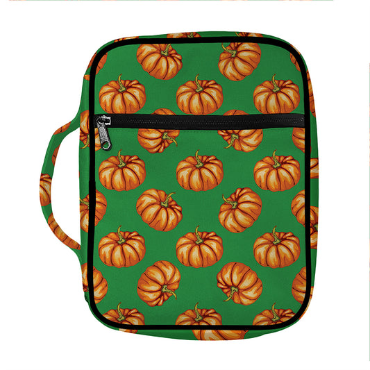 Green Pumpkin Pattern Print Front Pocket Bible Bag