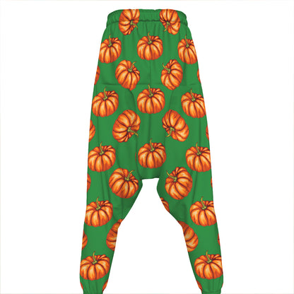 Green Pumpkin Pattern Print Hammer Pants