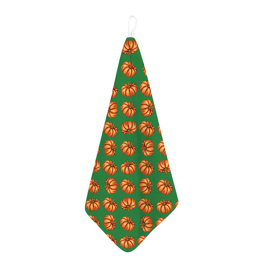 Green Pumpkin Pattern Print Hand Towel