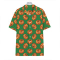Green Pumpkin Pattern Print Hawaiian Shirt
