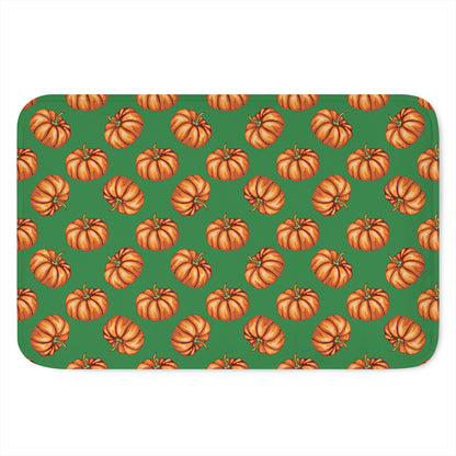 Green Pumpkin Pattern Print Indoor Door Mat