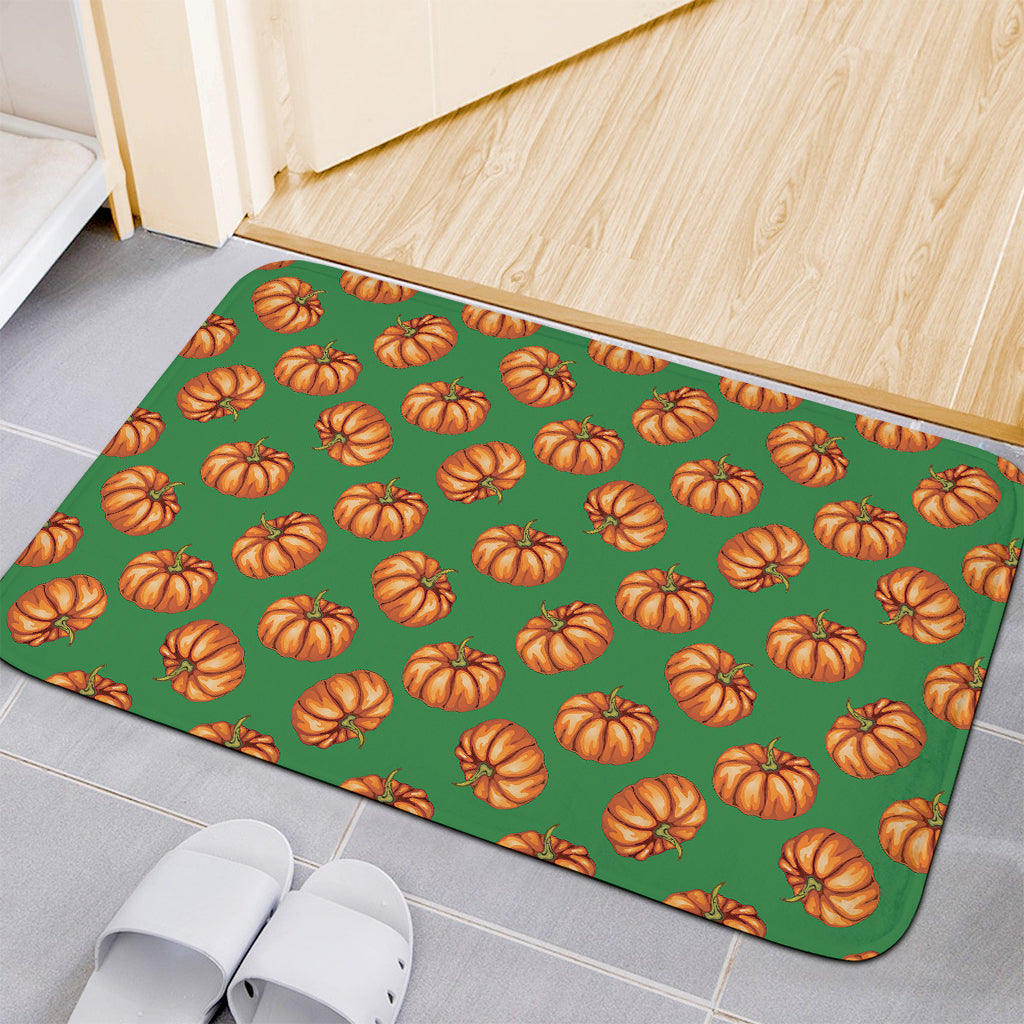 Green Pumpkin Pattern Print Indoor Door Mat