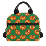 Green Pumpkin Pattern Print Insulated Lunch Bag