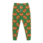 Green Pumpkin Pattern Print Jogger Pants