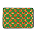 Green Pumpkin Pattern Print Kitchen Mat