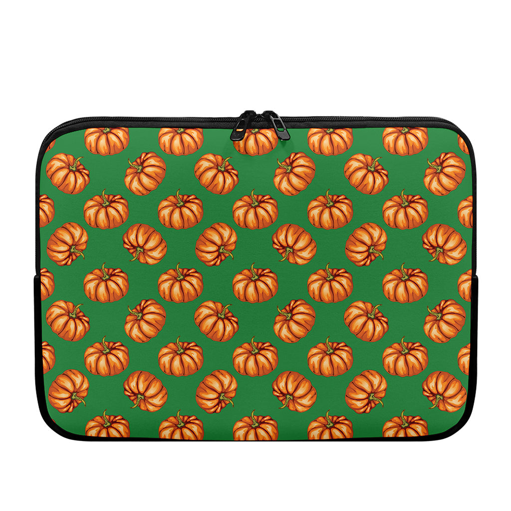 Green Pumpkin Pattern Print Laptop Sleeve