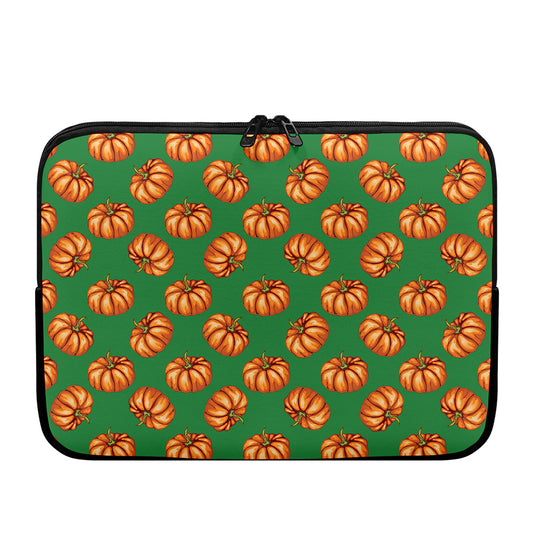 Green Pumpkin Pattern Print Laptop Sleeve