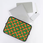 Green Pumpkin Pattern Print Laptop Sleeve