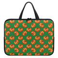 Green Pumpkin Pattern Print Laptop Sleeve With Handle